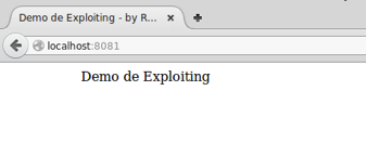 Navegador mostrando la página Demo de Exploiting en localhost puerto 8081