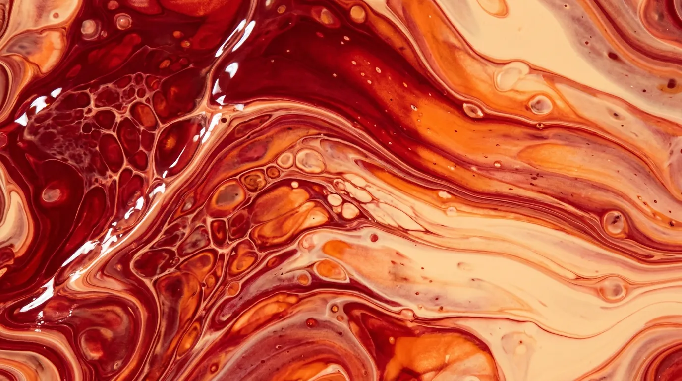Ilustración abstracta de pintura fluida en tonos rojo, naranja y crema para la noticia: Tres zero-days en Ivanti Connect Secure dan acceso root sin autenticar