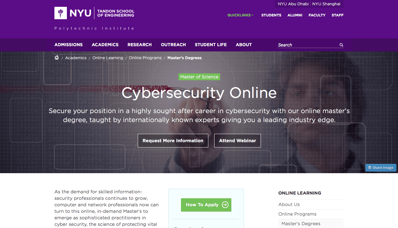 Máster Ciberseguridad Universidad de Nueva York