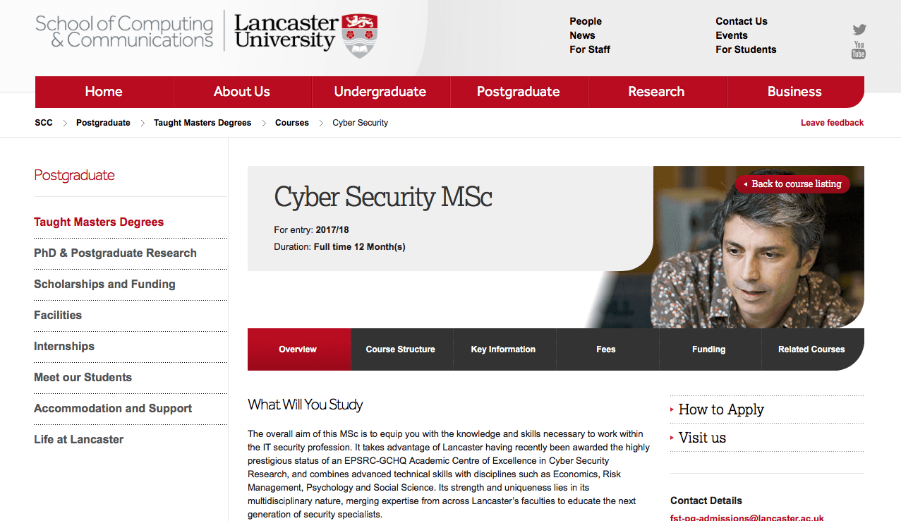 Máster Ciberseguridad Universidad Lancaster