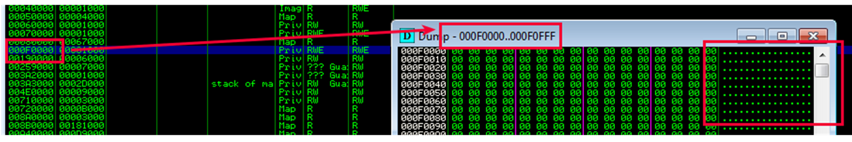 Seccion reserva 0x000F0000 vacio -DLL de CobaltStrike