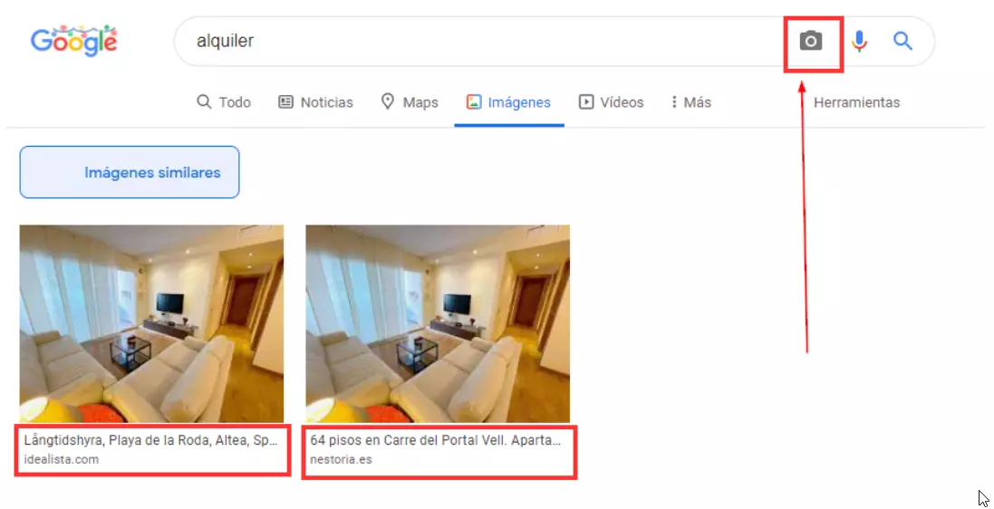 Busqueda de imagenes similares en google