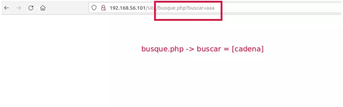 Cadena en buscar.php vulnerable