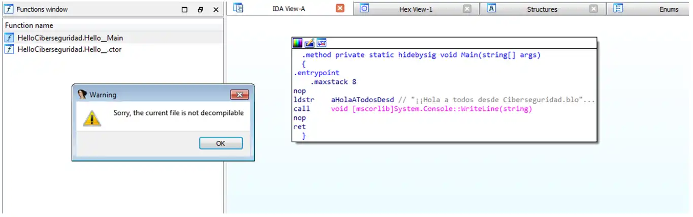 IDA Malware vs DNSpy 