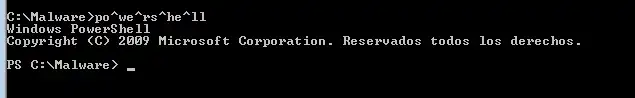 Ofuscar powershell , poniendo po^we^rs^he^ll