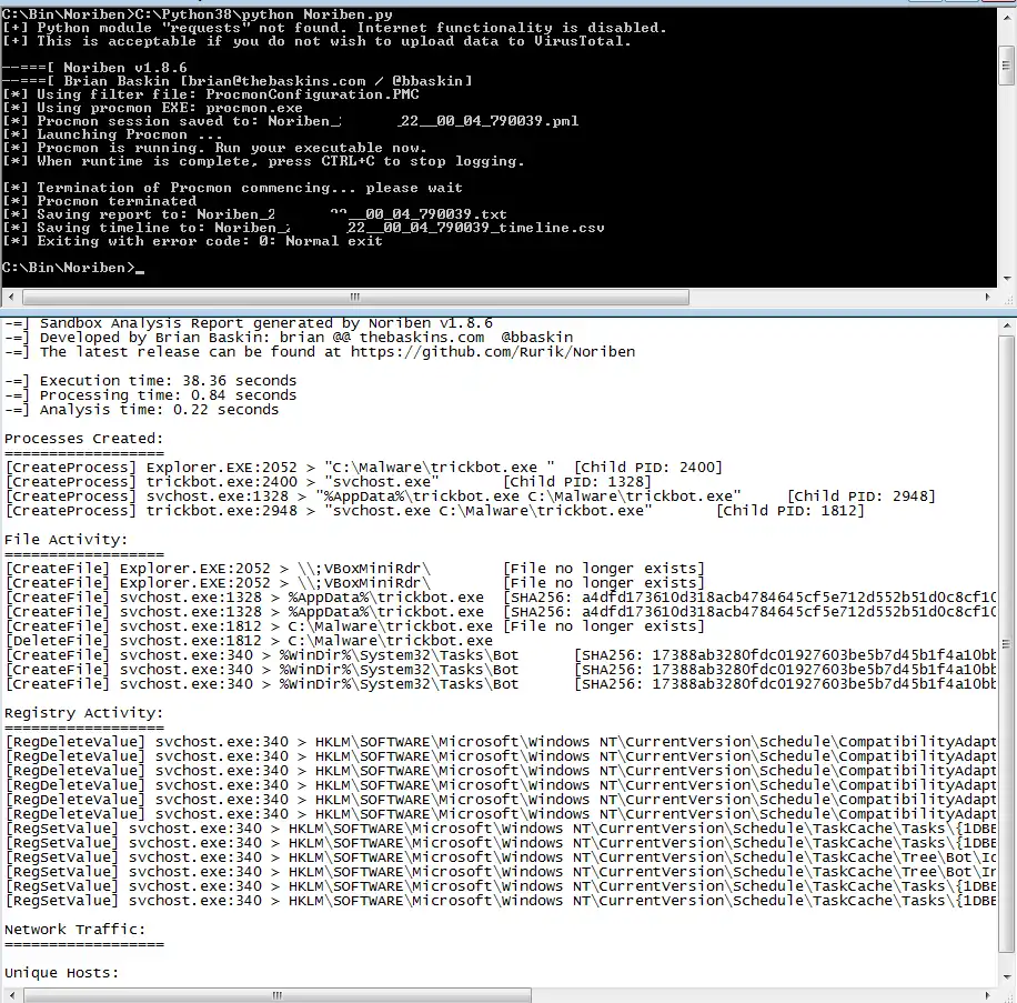 Automatización proceso de análisis de malware con NORIBEN