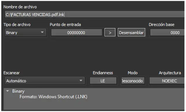 Archivo con extension LNK