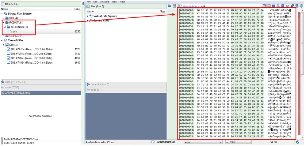 Configuración de malware factura