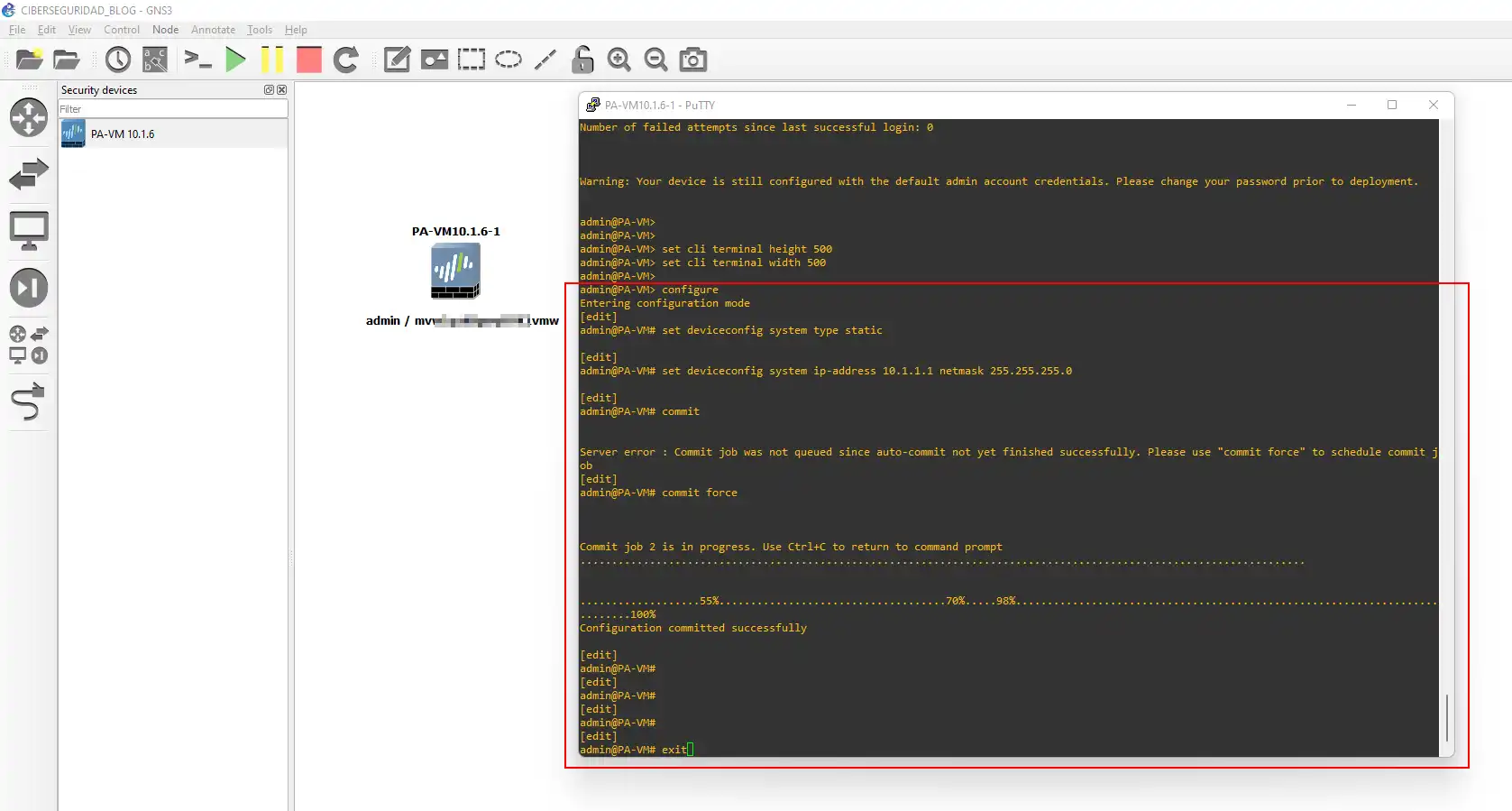 Configuración IP Palo Alto