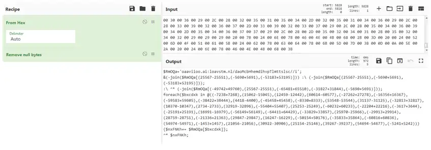 Hexadecimal en CyberChef