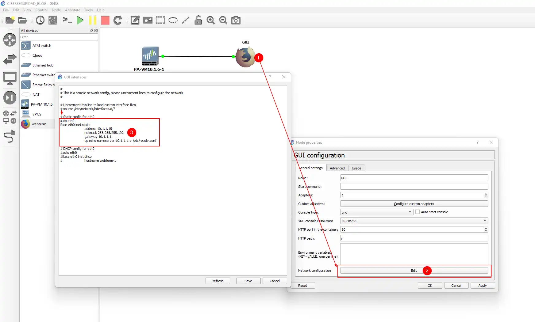 IP estatica en GNS3