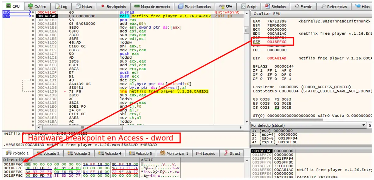 Instruccion Pushad Malware