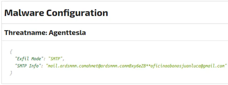 Malware Configuracion AgentTesla