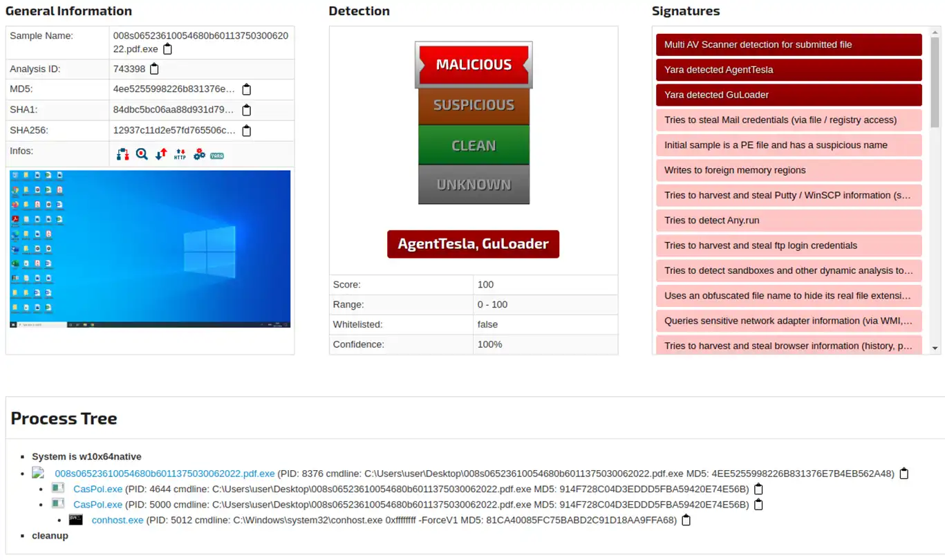 Malware Guloader utilizado en correos que suplantan a BBVA y Grupo Santander