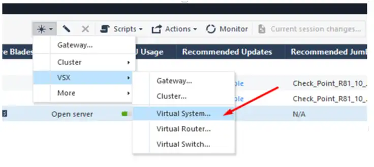 Creación de Virtual System en Checkpoint