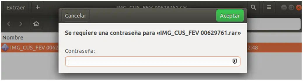 Cambio de extensión en archivo error