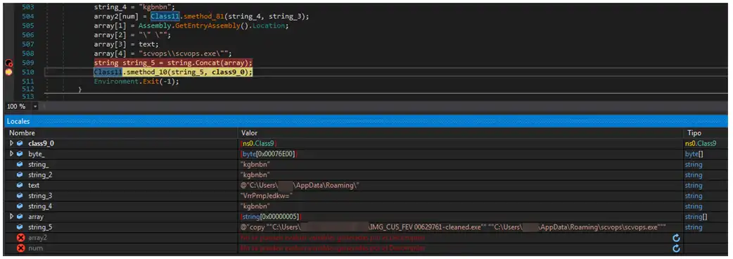 Malware crea carpeta en APPDATA