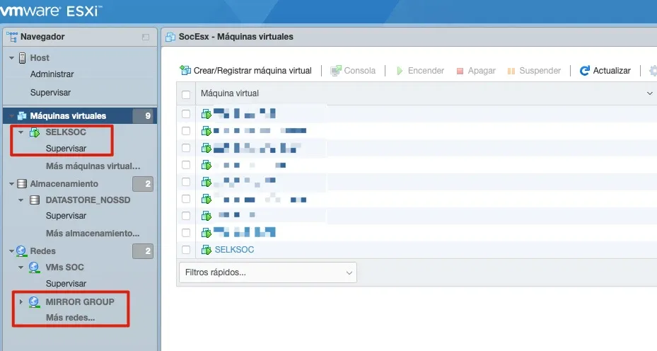 Maquina con Port Mirror en Vmware ESXI