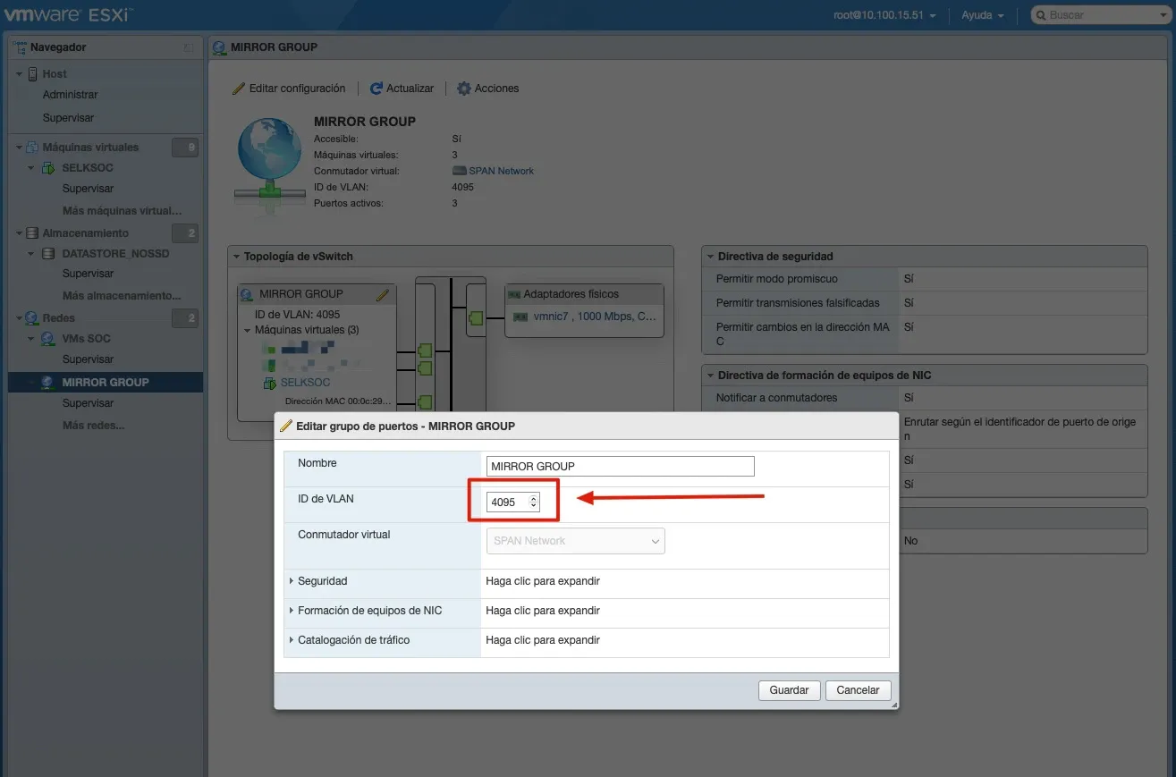 Portmirror en ESXI 