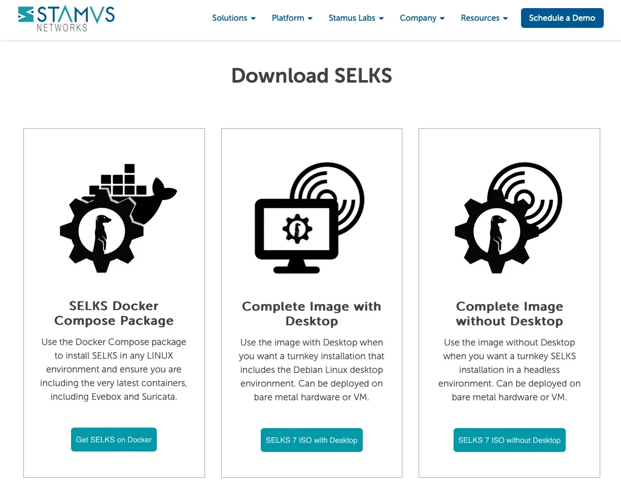 Opciones de instalación de SELKS