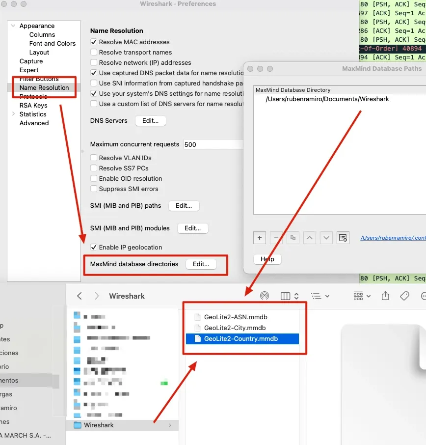 MaxMind GeoIP Wireshark