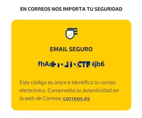 Código de email seguro de correos