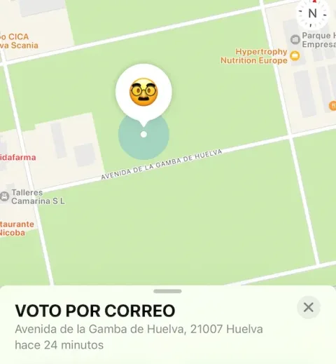 Mapa del voto por correo en la Avenida de la Gamba de Huelva hace 24 minutos