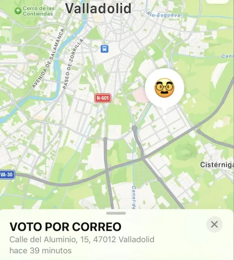 Mapa de Valladolid con el voto por correo en la Calle del Aluminio hace 39 minutos