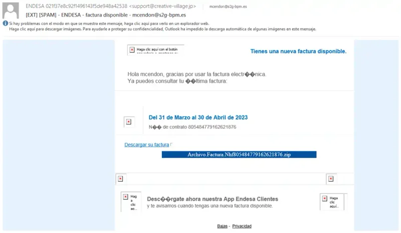 Factura falsa ENDESA Grandoreiro