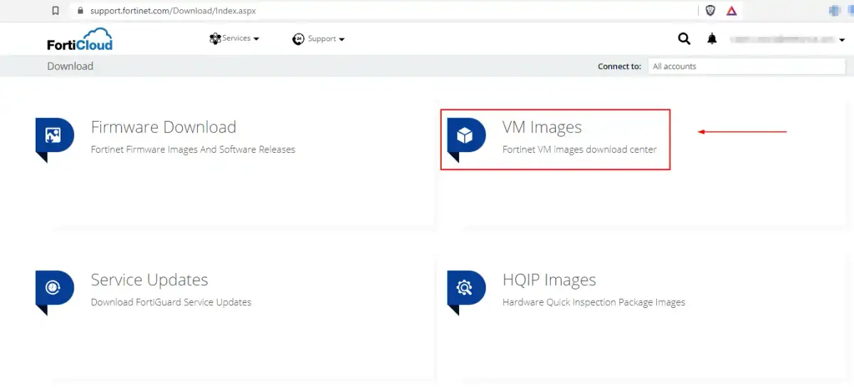 Descarga Imagen VM Fortigate