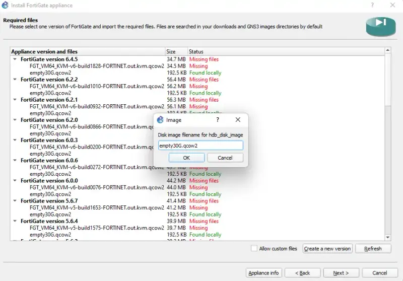 Disco vacio para GNS3