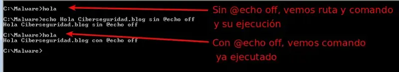 Ejecución de @echo_off