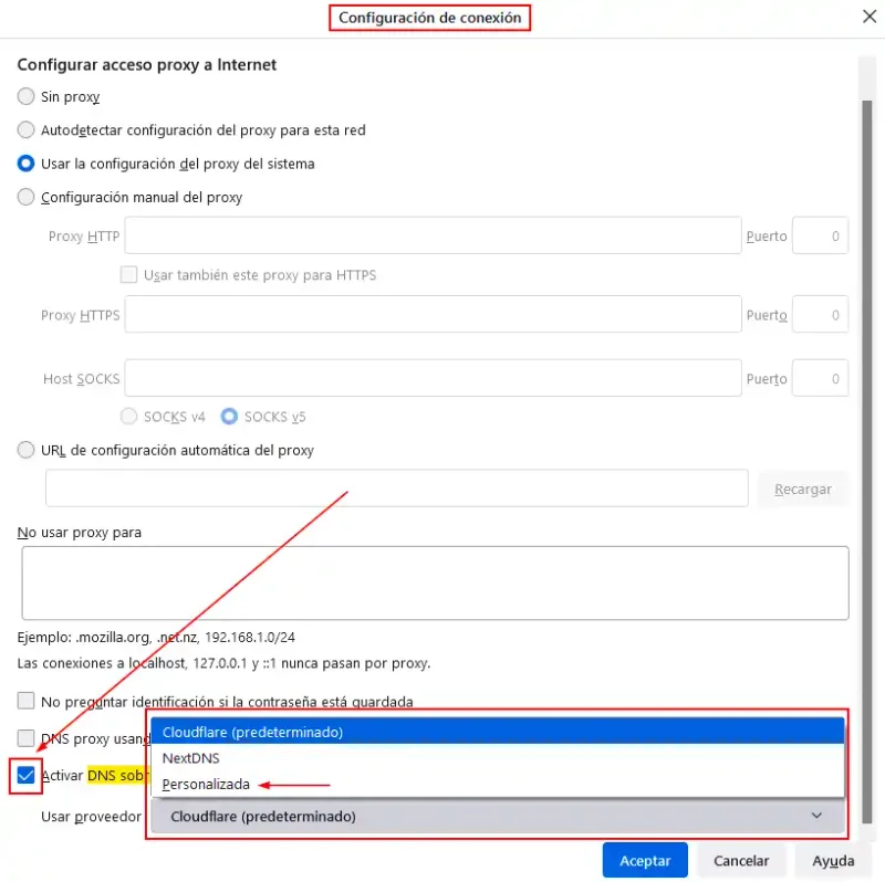 Activar DNS sobre HTTPS en Firefox 