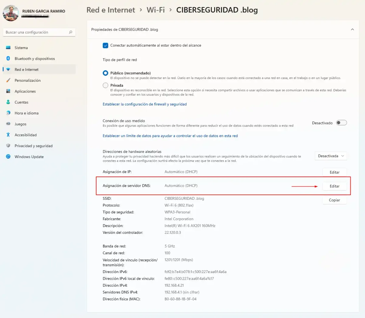 Editar DNS DoH Windows 11