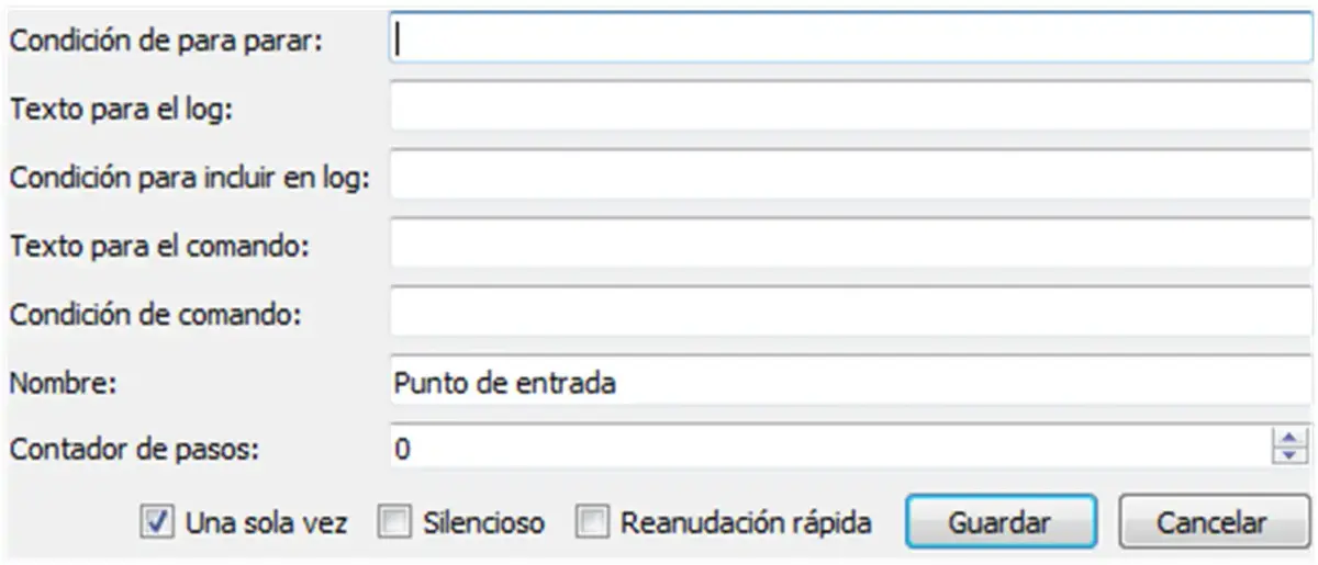Condiciones breakpoints Malware