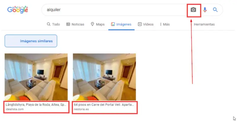 Busqueda de imagenes similares en google