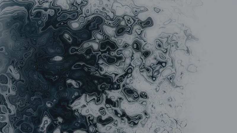 Textura abstracta de tinta líquida gris y blanca con formas onduladas