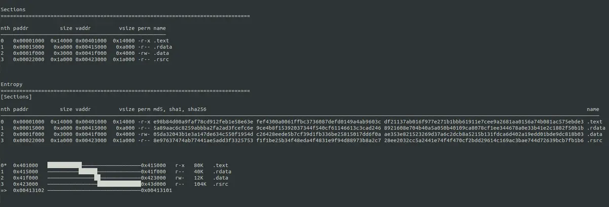 Secciones Info Script Analisis de Malware