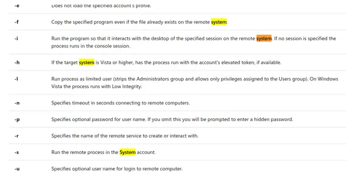 psexec permite ejecutar comandos interactivos como SYSTEM
