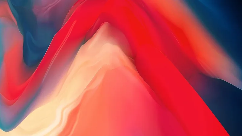 Ilustración abstracta en tonos rojos, naranjas y azules a modo de imagen destacada