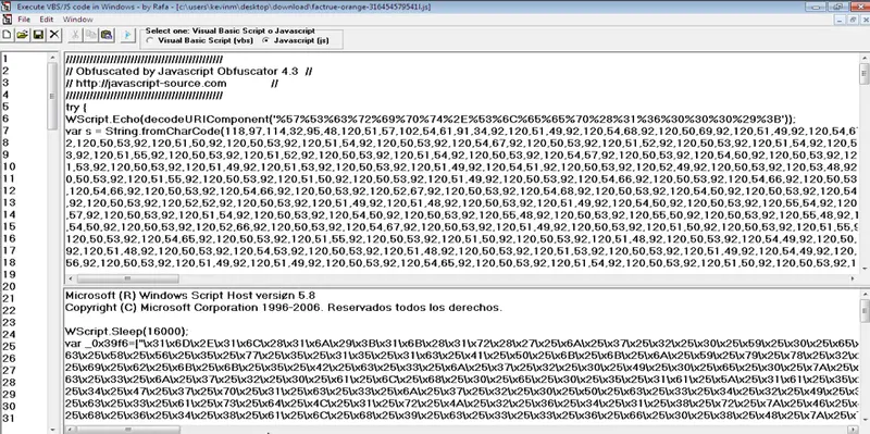 Salida de WScript.Echo mostrando un nuevo array de cadenas cifradas en hexadecimal
