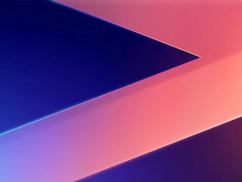 Ilustración abstracta minimalista de triángulos en degradado azul oscuro y rosa