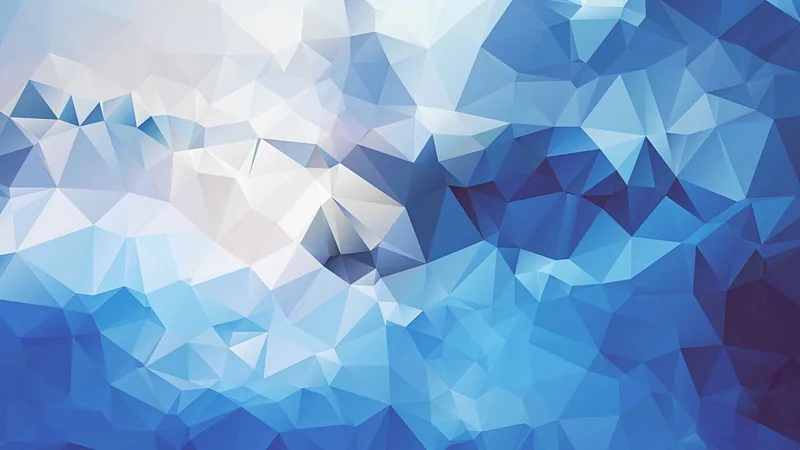 Textura poligonal en tonos blanco y azul con efecto de hielo