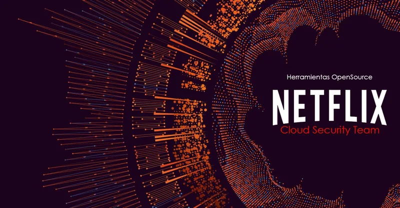 Gráfico circular de datos naranjas junto al logo de Netflix Cloud Security Team
