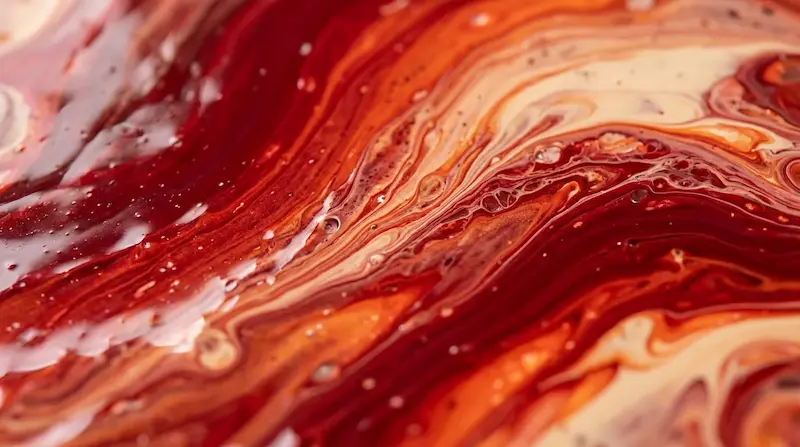 Ilustración abstracta de pintura fluida en tonos rojo, naranja y crema para la noticia: Una cuenta de solo lectura basta para controlar VeloCloud Orchestrator