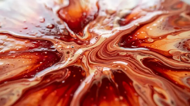 Ilustración abstracta de pintura fluida en tonos rojo, naranja y crema para la noticia: PHP avisa de un tercer fallo RCE y Mirai prueba exploits de PHP2Shell